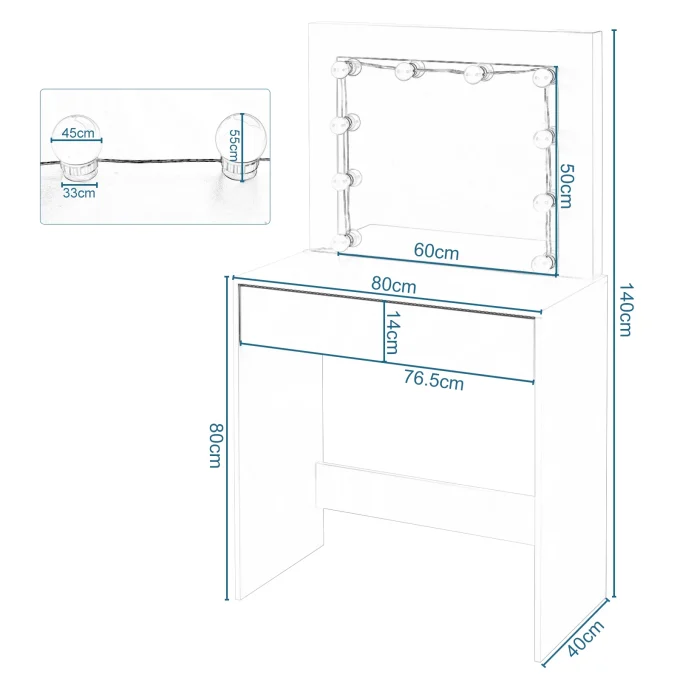 Vanity table with storage drawer