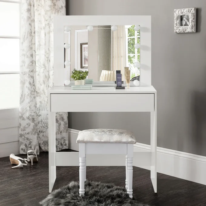 Dressing table with LED lights