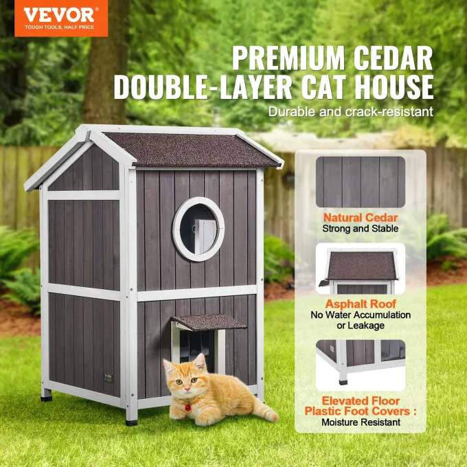 Cat House Large Weatherproof Feral Cat Shelter