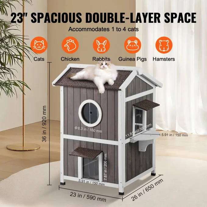 Cat House Large Weatherproof Feral Cat Shelter